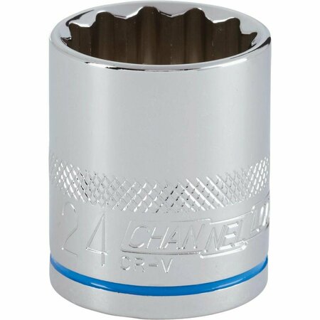 CHANNELLOCK 1/2 In. Drive 24 mm 12-Point Shallow Metric Socket 397741